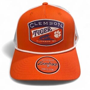 Zephyr Clemson Tigers Trucker Hat NWT Orange White Snapback Cap